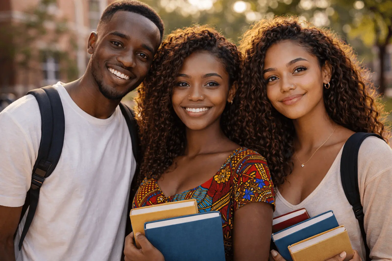 Étudiants heureux